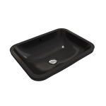 Scala Undermount Sink Fireclay 21.75 in. with Overflow in Matte Black
