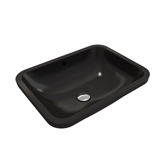 Scala Undermount Sink Fireclay 21.75 in. with Overflow in Matte Black