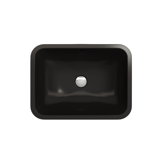 Scala Undermount Sink Fireclay 21.75 in. with Overflow in Matte Black