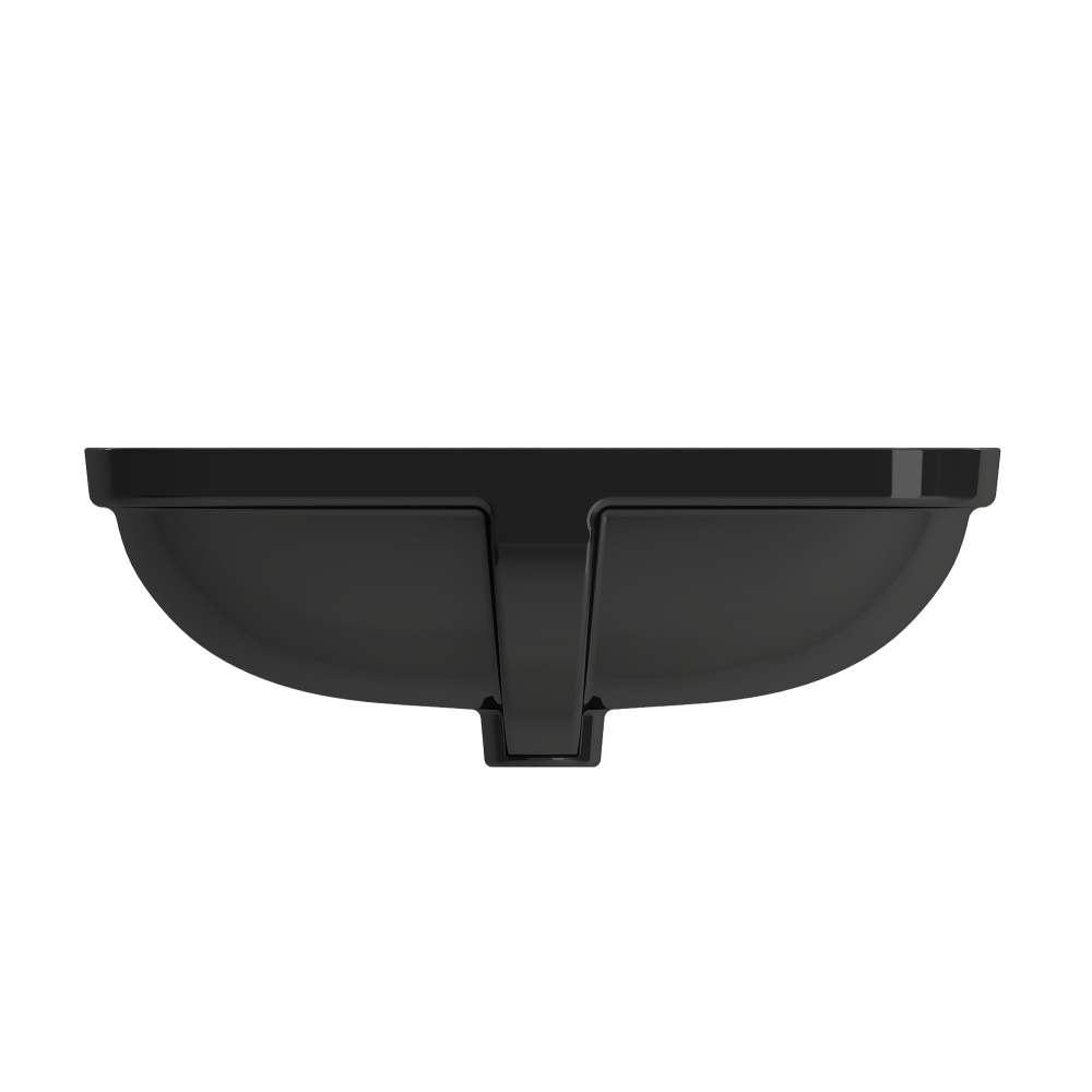 Scala Undermount Sink Fireclay 21.75 in. with Overflow in Black