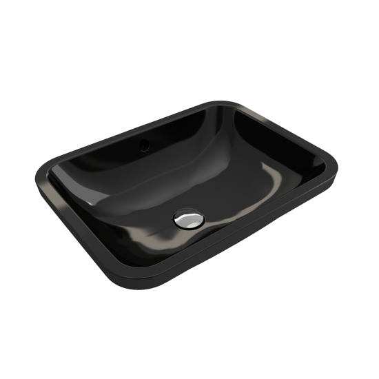 Scala Undermount Sink Fireclay 21.75 in. with Overflow in Black