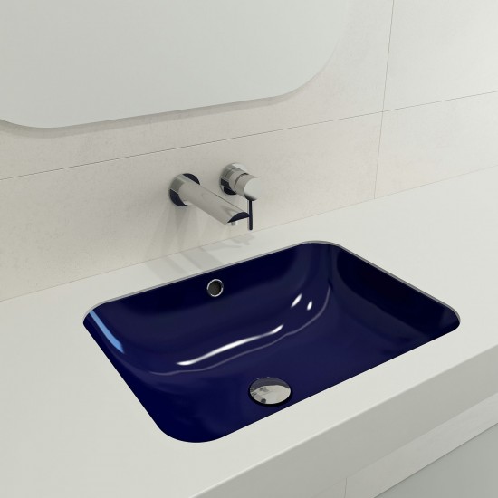 Scala Undermount Sink Fireclay 21.75 in. with Overflow in Sapphire Blue