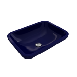 Scala Undermount Sink Fireclay 21.75 in. with Overflow in Sapphire Blue