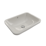 Scala Undermount Sink Fireclay 21.75 in. with Overflow in Biscuit