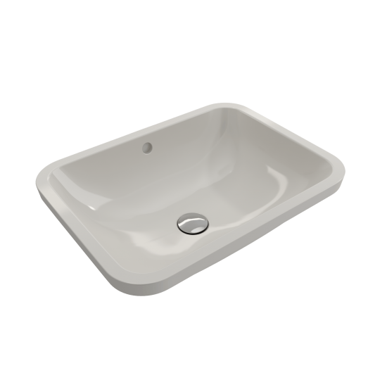 Scala Undermount Sink Fireclay 21.75 in. with Overflow in Biscuit