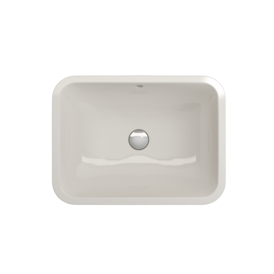 Scala Undermount Sink Fireclay 21.75 in. with Overflow in Biscuit