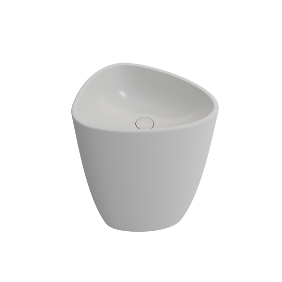 Etna Monoblock Pedestal Sink Fireclay 33.75 in. with Drain Cover in Matte White