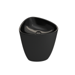 Etna Monoblock Pedestal Sink Fireclay 33.75 in. with Drain Cover in Black