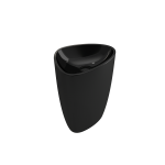 Etna Monoblock Pedestal Sink Fireclay 33.75 in. with Drain Cover in Black