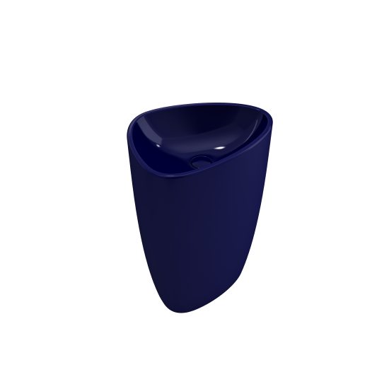 Etna Monoblock Pedestal Sink Fireclay 33.75 in with Drain Cover in Sapphire Blue