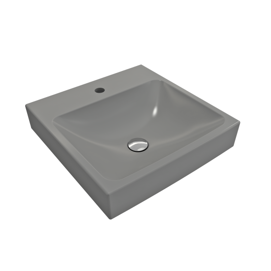 Scala Arch Wall-Mounted Sink Fireclay 19 in. 1-Hole in Matte Gray