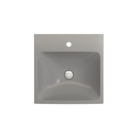 Scala Arch Wall-Mounted Sink Fireclay 19 in. 1-Hole in Matte Gray