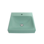 Scala Arch Wall-Mounted Sink Fireclay 19 in. 1-Hole in Matte Mint Green