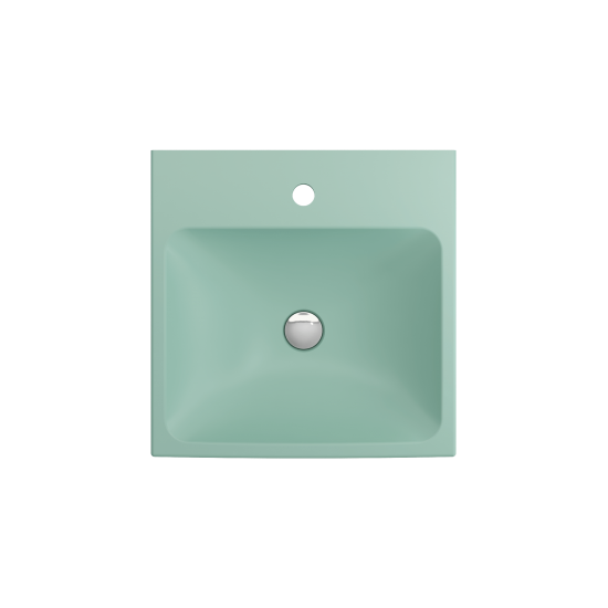 Scala Arch Wall-Mounted Sink Fireclay 19 in. 1-Hole in Matte Mint Green