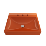 Scala Arch Wall-Mounted Sink Fireclay 23.75 in. 3-Hole in Orange