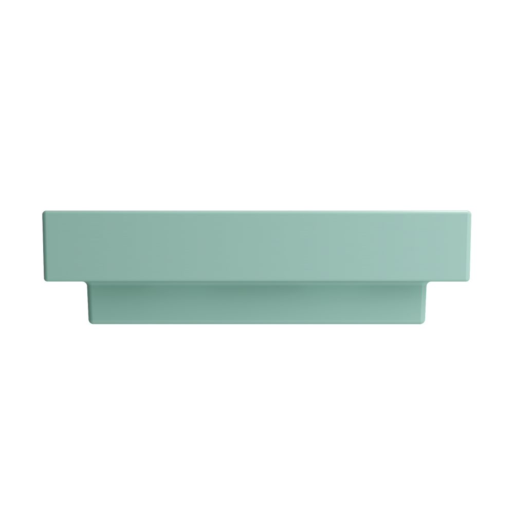 Scala Arch Wall-Mounted Sink Fireclay 23.75 in. 3-Hole in Matte Mint Green