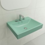 Scala Arch Wall-Mounted Sink Fireclay 23.75 in. 3-Hole in Matte Mint Green