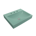 Scala Arch Wall-Mounted Sink Fireclay 23.75 in. 3-Hole in Matte Mint Green