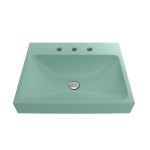 Scala Arch Wall-Mounted Sink Fireclay 23.75 in. 3-Hole in Matte Mint Green