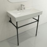 Scala Arch Wall-Mounted Sink Fireclay 32 in. 3-Hole in White