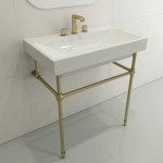 Scala Arch Wall-Mounted Sink Fireclay 32 in. 3-Hole in White