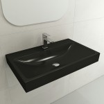 Scala Arch Wall-Mounted Sink Fireclay 32 in. 1-Hole in Matte Black