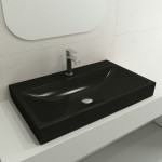 Scala Arch Wall-Mounted Sink Fireclay 32 in. 1-Hole in Matte Black