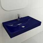 Scala Arch Wall-Mounted Sink Fireclay 32 in. 1-Hole in Sapphire Blue