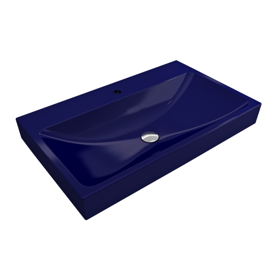 Scala Arch Wall-Mounted Sink Fireclay 32 in. 1-Hole in Sapphire Blue