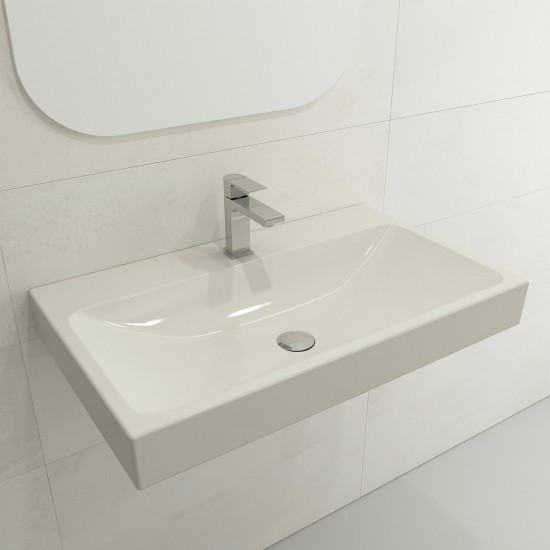 Scala Arch Wall-Mounted Sink Fireclay 32 in. 1-Hole in Biscuit