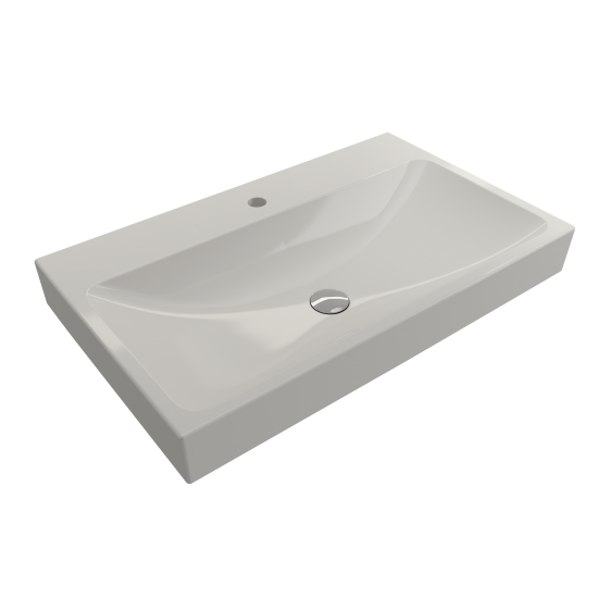 Scala Arch Wall-Mounted Sink Fireclay 32 in. 1-Hole in Biscuit