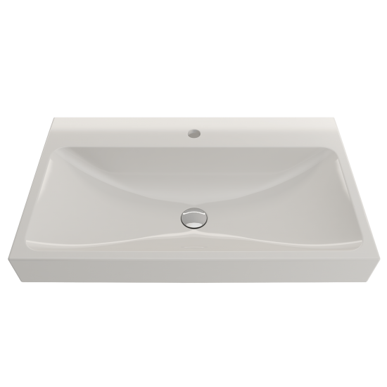 Scala Arch Wall-Mounted Sink Fireclay 32 in. 1-Hole in Biscuit