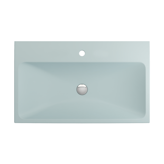 Scala Arch Wall-Mounted Sink Fireclay 32 in. 1-Hole in Matte Ice Blue