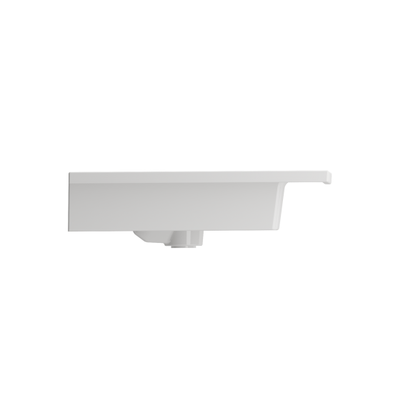 Ravenna Wall-Mounted Sink Fireclay 40.5 in. 1-Hole with Overflow in White