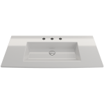 Ravenna Wall-Mounted Sink Fireclay 40.5 in. 3-Hole with Overflow in White