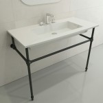 Ravenna Wall-Mounted Sink Fireclay 40.5 in. 3-Hole with Overflow in White