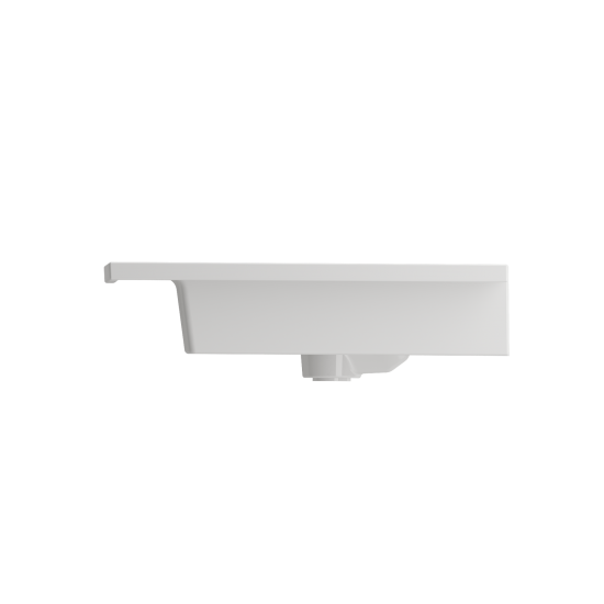 Ravenna Wall-Mounted Sink Fireclay 40.5 in. 3-Hole with Overflow in White