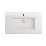 Ravenna Wall-Mounted Sink Fireclay 32.25 in. 1-Hole with Overflow in White