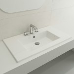 Ravenna Wall-Mounted Sink Fireclay 32.25 in. 3-Hole with Overflow in White