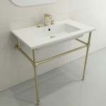 Ravenna Wall-Mounted Sink Fireclay 32.25 in. 3-Hole with Overflow in White