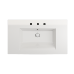 Ravenna Wall-Mounted Sink Fireclay 32.25 in. 3-Hole with Overflow in White