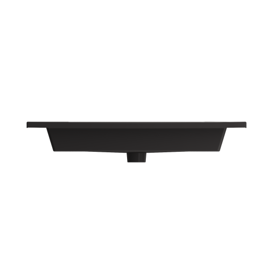 Ravenna Wall-Mounted Sink Fireclay 32.25 in. 1-Hole with Overflow in Matte Black