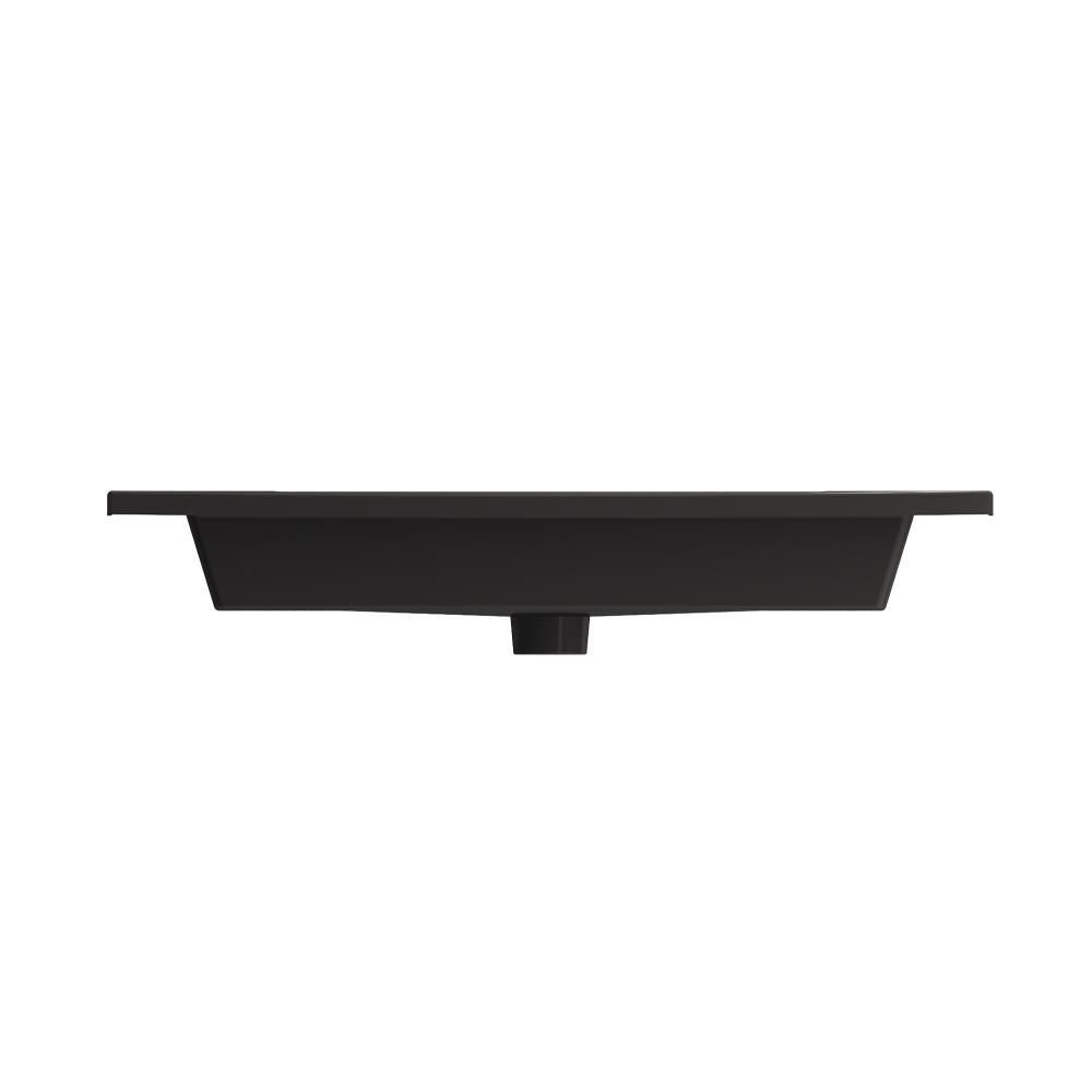 Ravenna Wall-Mounted Sink Fireclay 32.25 in. 1-Hole with Overflow in Matte Black