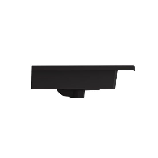 Ravenna Wall-Mounted Sink Fireclay 32.25 in. 1-Hole with Overflow in Matte Black