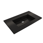 Ravenna Wall-Mounted Sink Fireclay 32.25 in. 1-Hole with Overflow in Matte Black