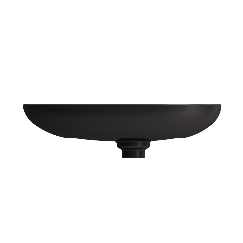 Etna Vessel Fireclay 23.25 in. with Matching Drain Cover in Matte Black