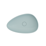 Etna Vessel Fireclay 23.25 in. with Matching Drain Cover in Matte Ice Blue