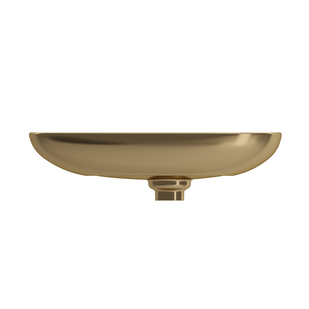 Etna Vessel Fireclay 23.25 in. with Matching Drain Cover in Matte Gold