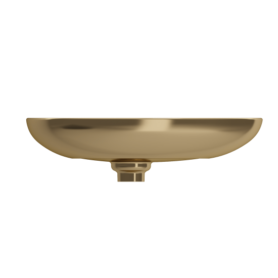 Etna Vessel Fireclay 23.25 in. with Matching Drain Cover in Matte Gold