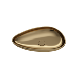 Etna Vessel Fireclay 23.25 in. with Matching Drain Cover in Matte Gold